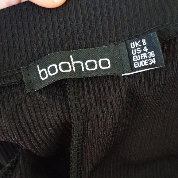 NWOT Black Ribbed Henley Romper - Picture 2 of 2